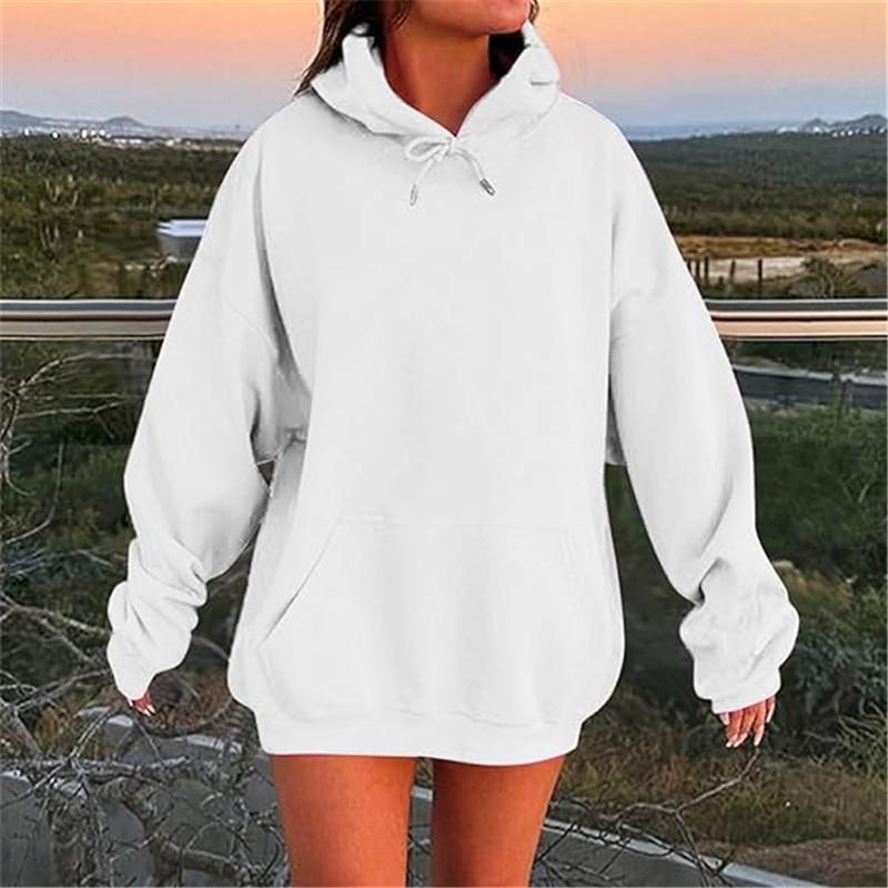 Women s Long Sleeve Oversized Autumn Oversized Drop Shoulder Sleeves Hooded Plush Solid Loose Casual Sweatshirt XXXXXL 1980₽