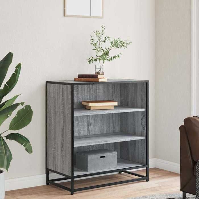 VidaXL Buffet Sonoma Grey 68x35x76 Cm Engineered Wood and Metal, Storage Cabinet, Entryway Furniture, Accent Furniture 848977