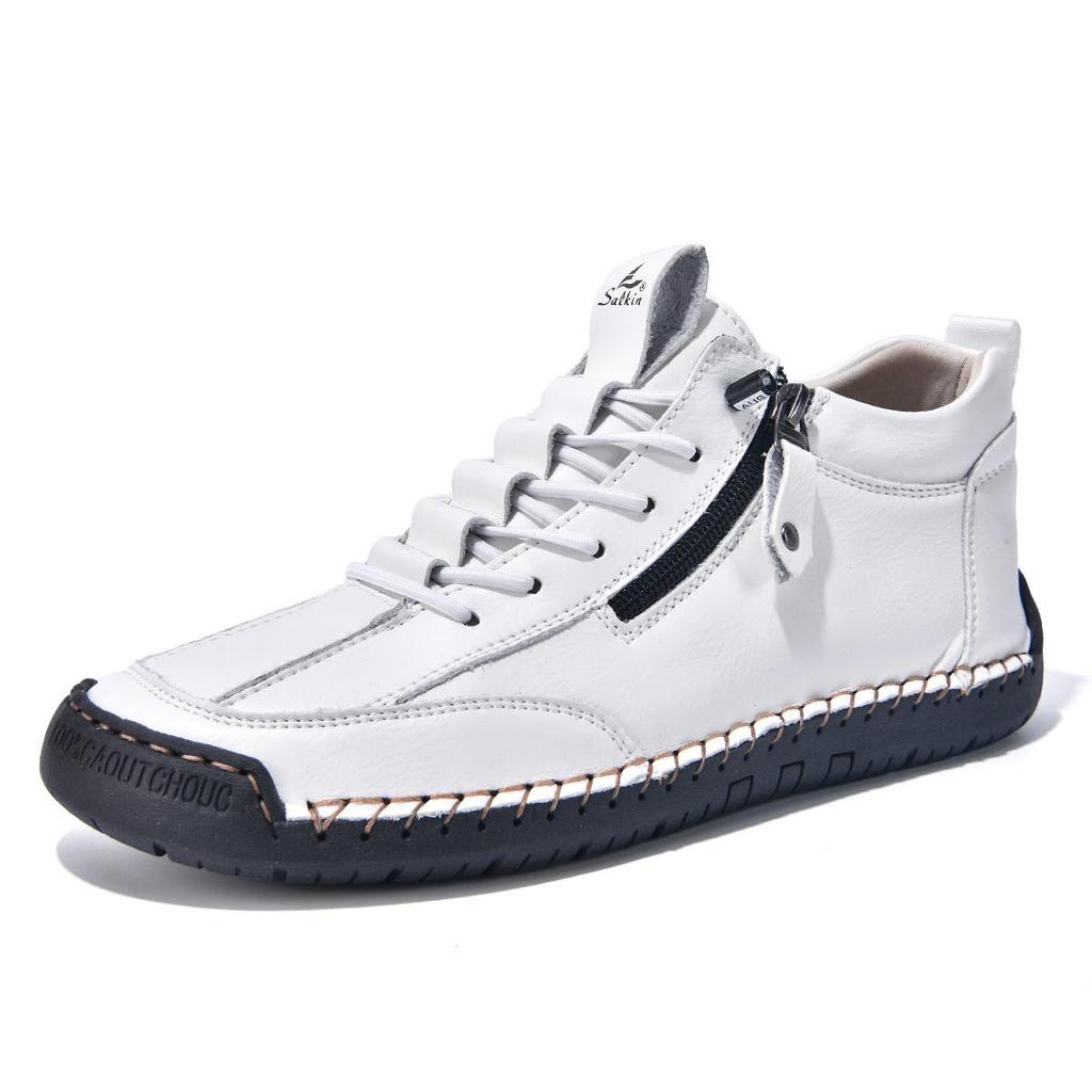 Autumn Leather Men Boots Handmade Casual Ankle Boots for Men Shoes Winter Boot Zipper Shoes for Man Hombres Botas