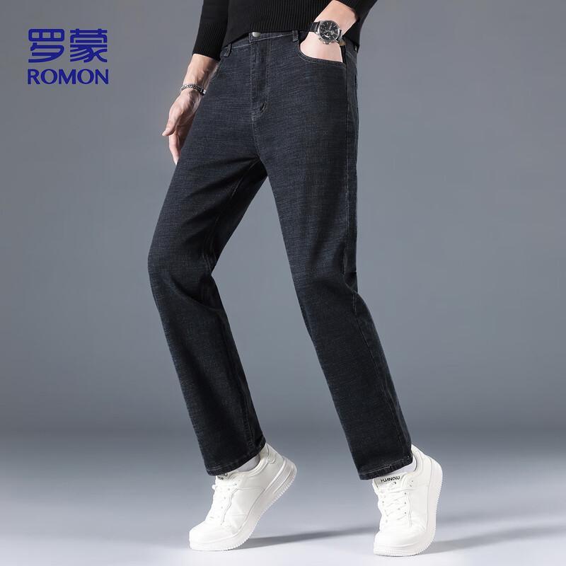 ROMON Men's K951 Elastic Loose Straight Leg Jeans