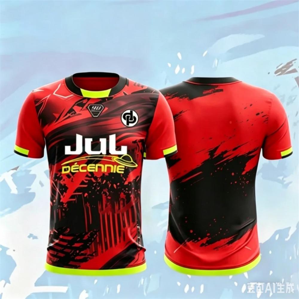 Completo Estivo per Bambini con Stampa 3D a Motivi da 90 Minuti Maglia da Calcio T-shirt Asciugatura Rapida Traspirante Adatto per l'Uso Quotidiano