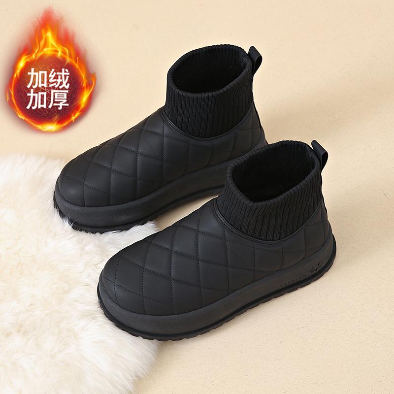 CRLAYDK Classic Women's Winter Snow Boots Faux Fur Lined Warm Ankle Outdoor Shoes Platform Slip On Short Walking Sock Booties