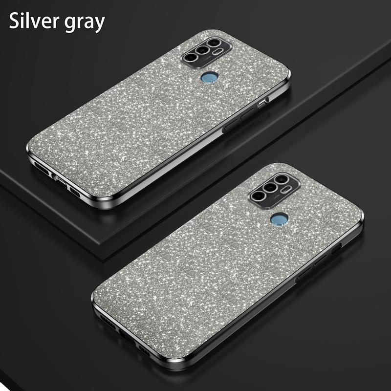 

Shiny Glitter Plating Silicone Case for OPPO A32 A52 2020 A53S 4G Camera Lens Soft Back Cover OPPO A52 2020 срібний