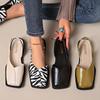 Women's Fashion Pumps - Square Toe,  All-Season Comfort Shoes, Chic Flat Sandals