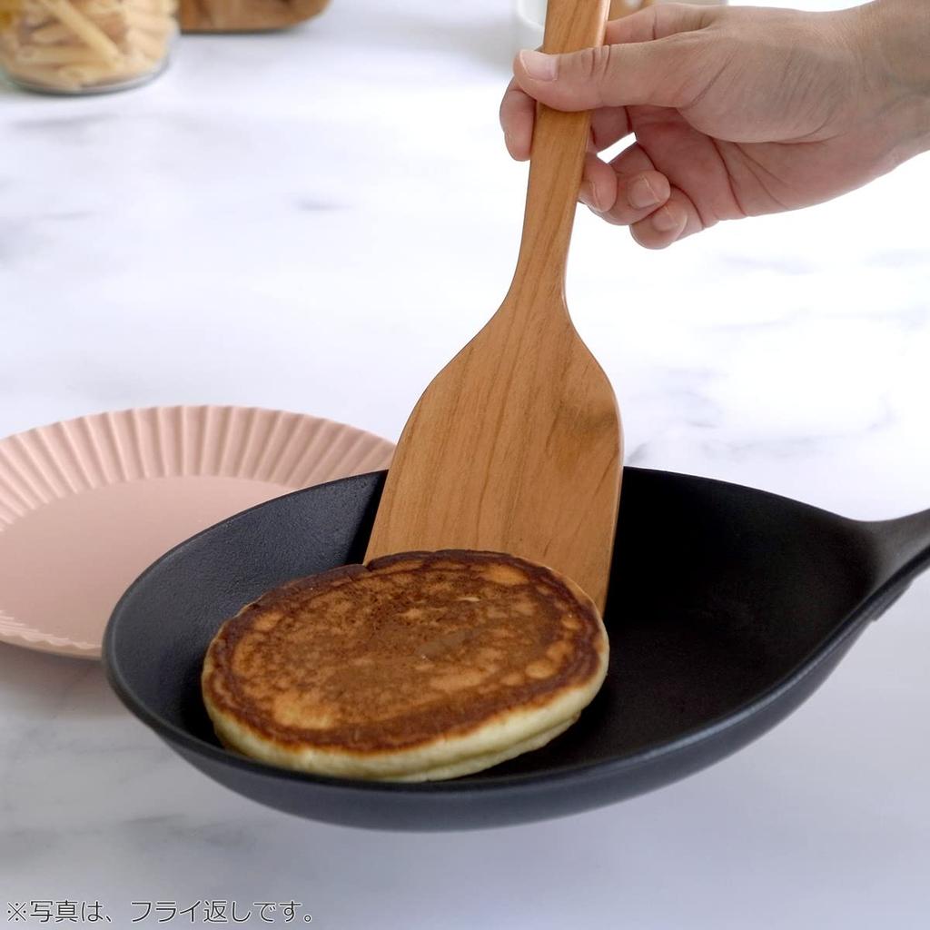 Kamoshika Douguten Sakura Wooden Spatula Set of 3, Wooden Kitchen Tools for Stir-frying, Spatula, and Turner, Made in Japan