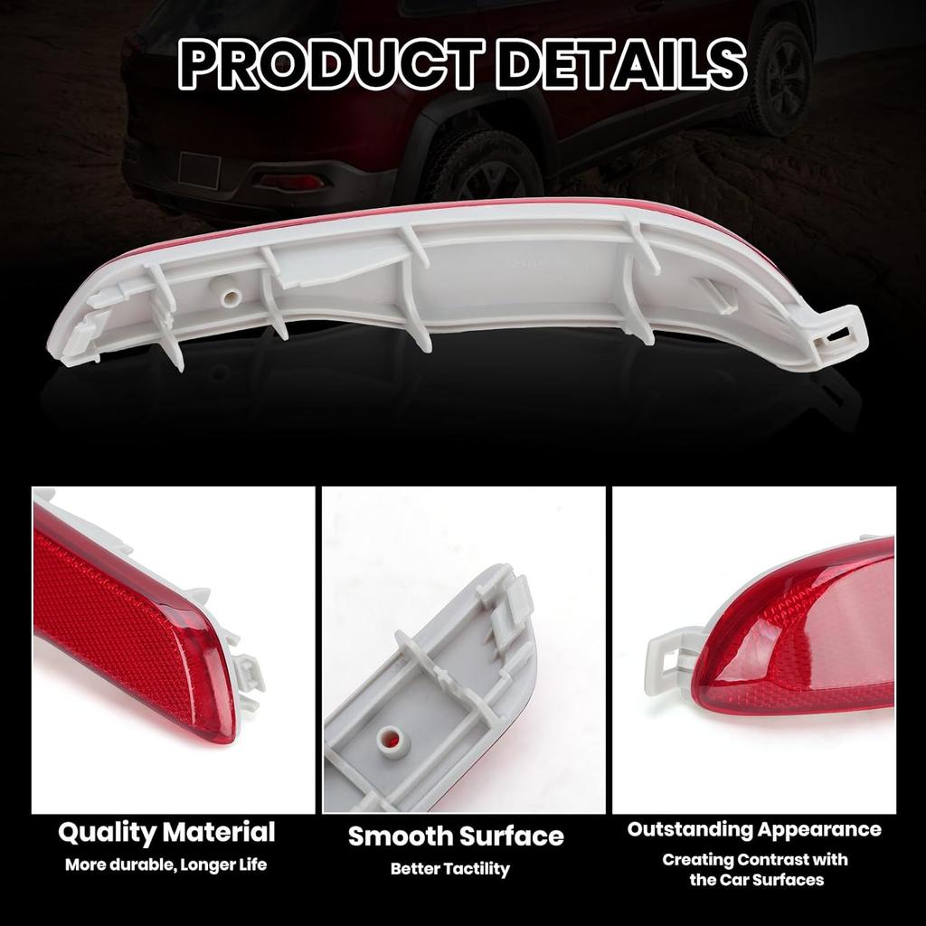 Rear Bumper Reflector For 2014 2015 2016 2017 2018 Jeep Cherokee 68105144AC Passenger Side (Right)