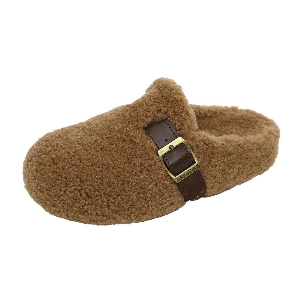 Mao Mao slippers women wear 2025 autumn and winter new Internet celebrities one foot flat lazy bag head half drag cotton slippers