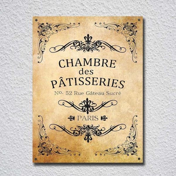 

Ретро Винтаж Шебби Шик Стиль Французская Реклама Жестяная Табличка Металлическая Табличка Металлический Постер Металлический Декор Металлическая Картина Наклейка на Стену 20x30cm