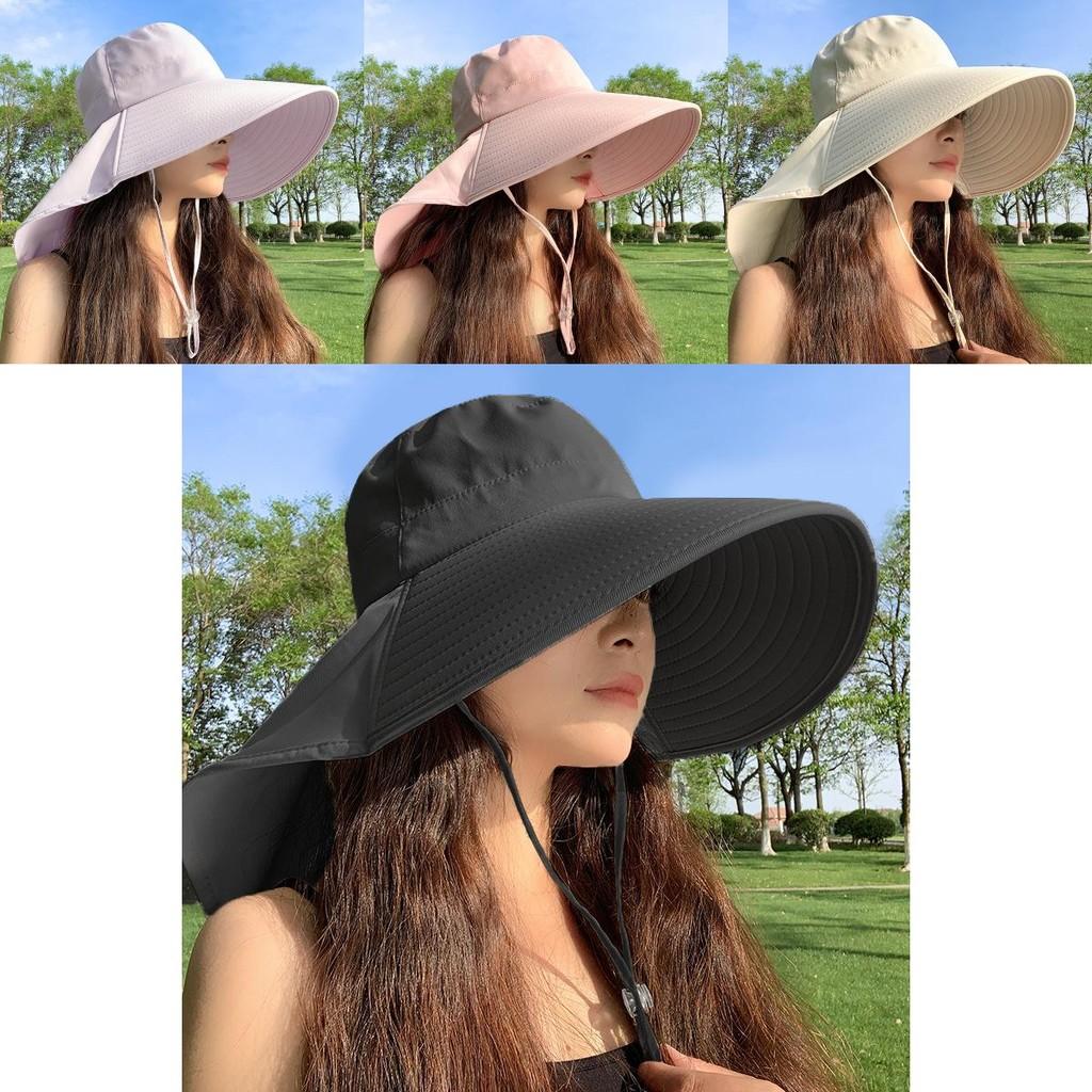 Wide Brim Sun Hat For Women Summer Uv Protection Neck Covering Stylish Design