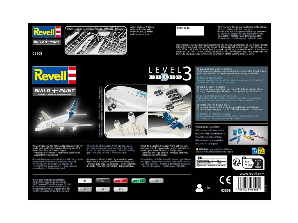 Revell Airbus A380 Plastic Model Kit 1/288 (03808)