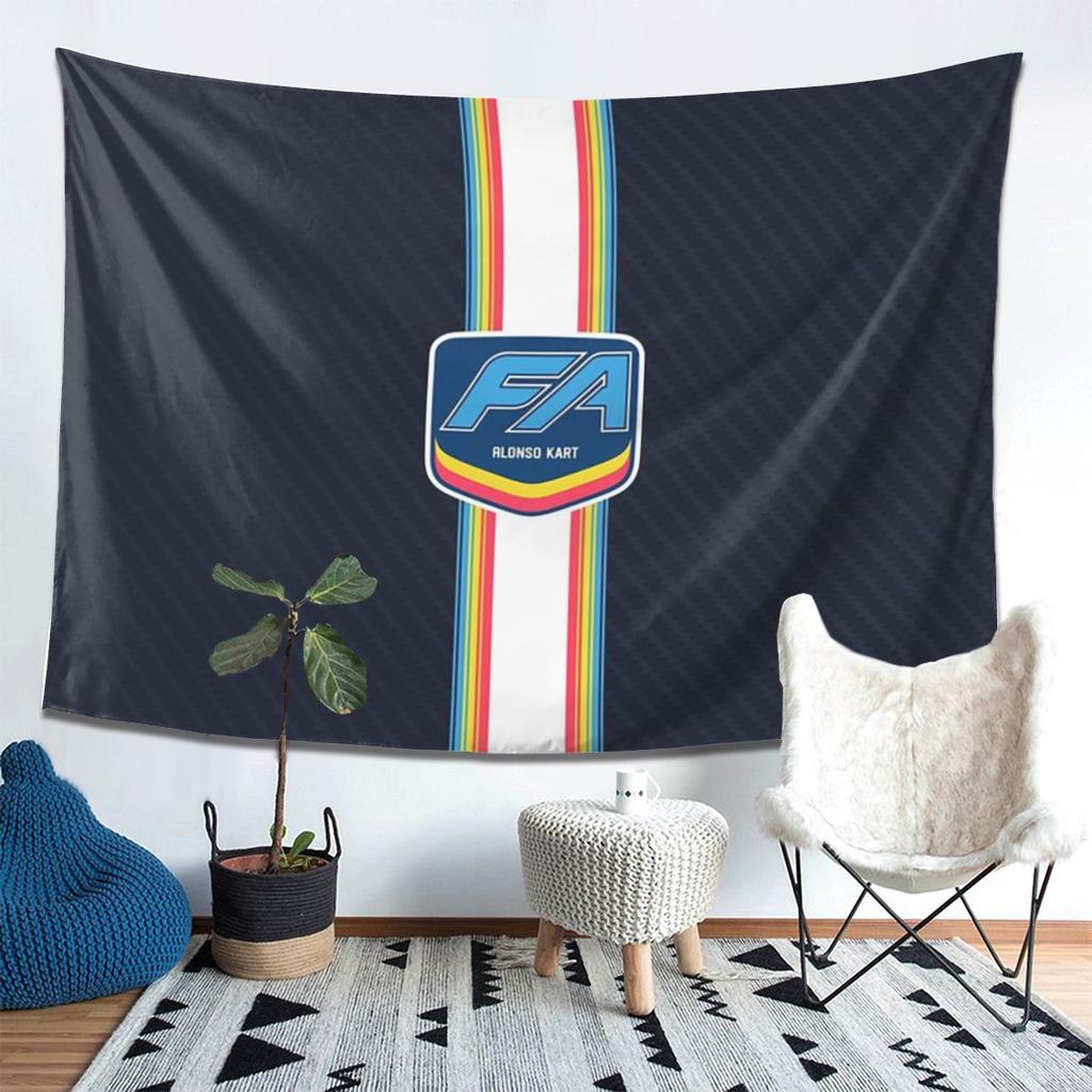 FA Alonso Kart Tapestry Wall Hanging Aesthetic Home Decor Tapestries for Living Room Bedroom