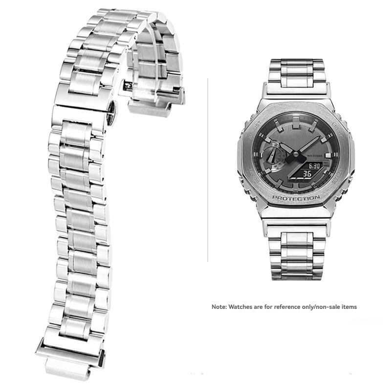 Pulseira de Aço Inoxidável Para Casio G-SHOCK GBM-2100/GM-2100/GA-2100 Ga2110 Pulseira de Reposição Octogonal Modificada 16mm