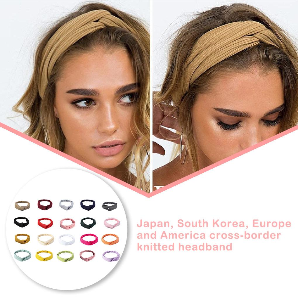 Woman Headbands Sports Running Knitted Elastic Hairbands Bandanas Hair Bands Solid Color Headband Head Wrap Accessories