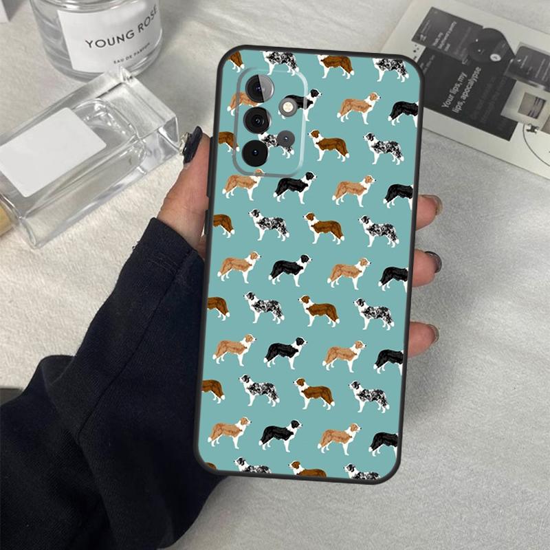 Cartoon Border Collie Case For Samsung Galaxy A55 A35 A15 A52 A32 A12 A16 A26 A36 A56 A53 A33 A13 A14 A34 A54 A17