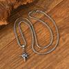 Vnox Minimalist Star Stainless Steel Pendant Necklace for Men Women, Black Zircon Box Chain Punk Hip Hop Gothic Jewelry Gifts