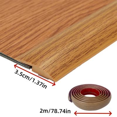 1 Stück 2m/39,37in Selbstklebende Bodenübergangsleiste, Flexible Kante mit Holzmaserung für Teppich, Laminat & Böden, Schwellenwert