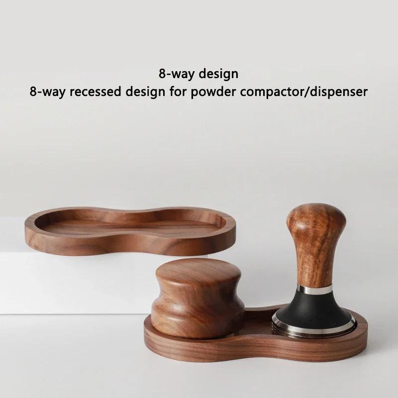 51mm/53mm/58mm Wooden Espresso Coffee Tamper Mat Fluted Tampering Holder Corner Pad Anti-skid Coffeeware Tamping Mat Accessories