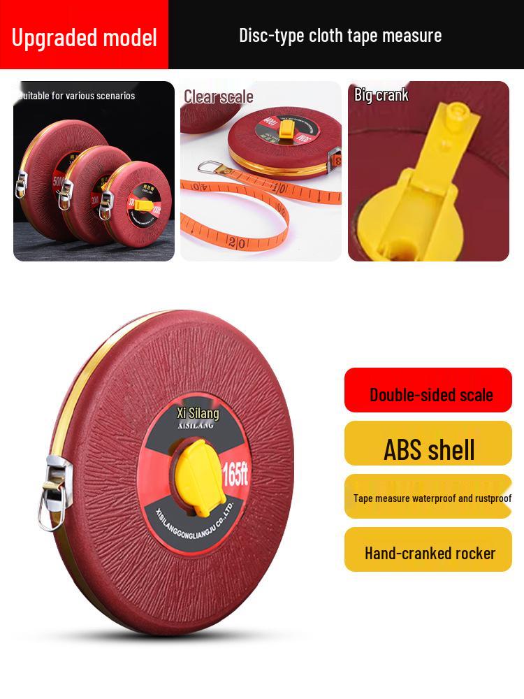 

Leather and Fiber Tape Measure - Available in 20, 30, 50, and 100 Meters for Sports, Clothing, and Linen Measurement.