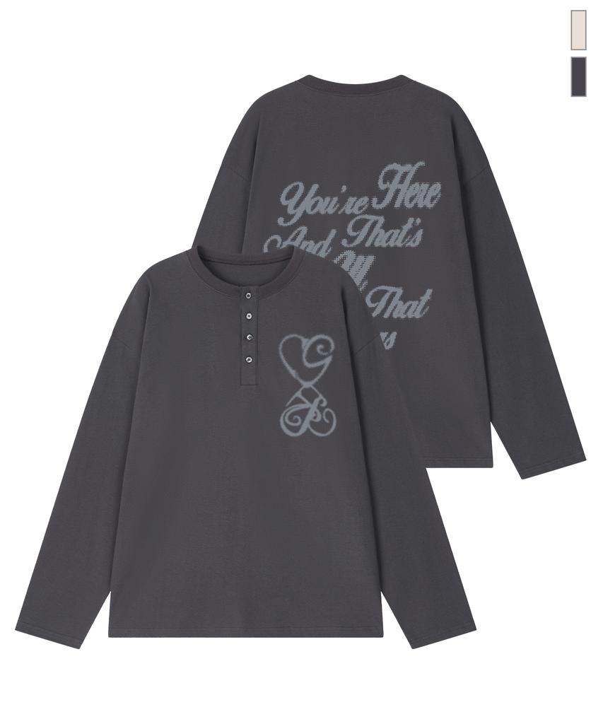 GRAVER [Unisex] All That Henley Neck Long Sleeve T-Shirt_2 Colors