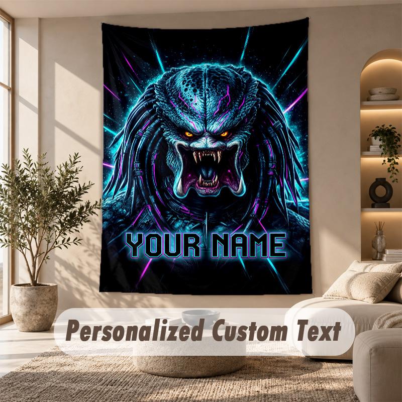 Tapestry Custom Name Text, Wall Hanging Tapestry Home Room DecorPredator