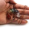 Vintage Handmade Bending Tree Of Life Colorful Gravel Crystal Pendant N79