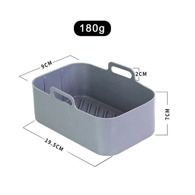 1/2Pcs Air Fryer Silicone Pot Basket Tray Fried Baking Pan Insert Dish Accessory Rectangle Dual Basket For Ninja DZ201 Air Fryer