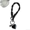 1Pc Silver Black Heart-Shaped Bear Charm For Mobile Phone Hanger Cute Mobile Phone Wristband With A Tie String