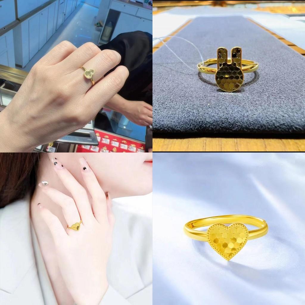 Unique Gold Plated Floral Ring With Four Leaf Clover Design For Fashion Lovers