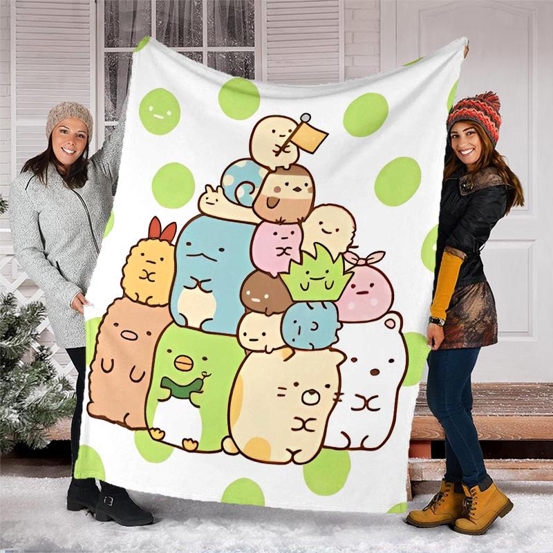 Sumikko Gurashi1 printed throw blanket—lightweight,soft,warm;versatile blanket for all seasons—perfect as &air-conditioning throw,nap blanket