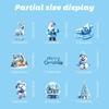 9 Sheets Multicolor Christmas Static Stickers 3D Merry Christmas Snowflake Sticker Snowman Reindeer Santa Clause