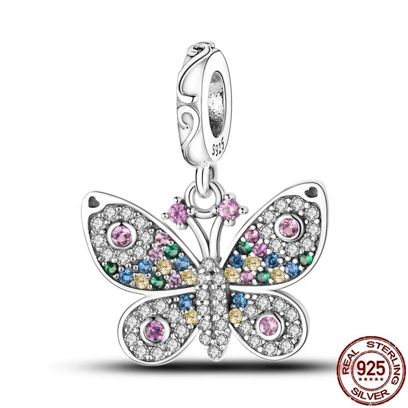 Fashion 925 Silver Colorful Butterfly Dragonfly Hummingbird Spring Series Charms Beads Fit 925 diy Bracelet Jewelry