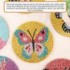 1 set Coaster pentru pictură cu diamante, ușor de utilizat, cu model de fluture, pictură cu diamant