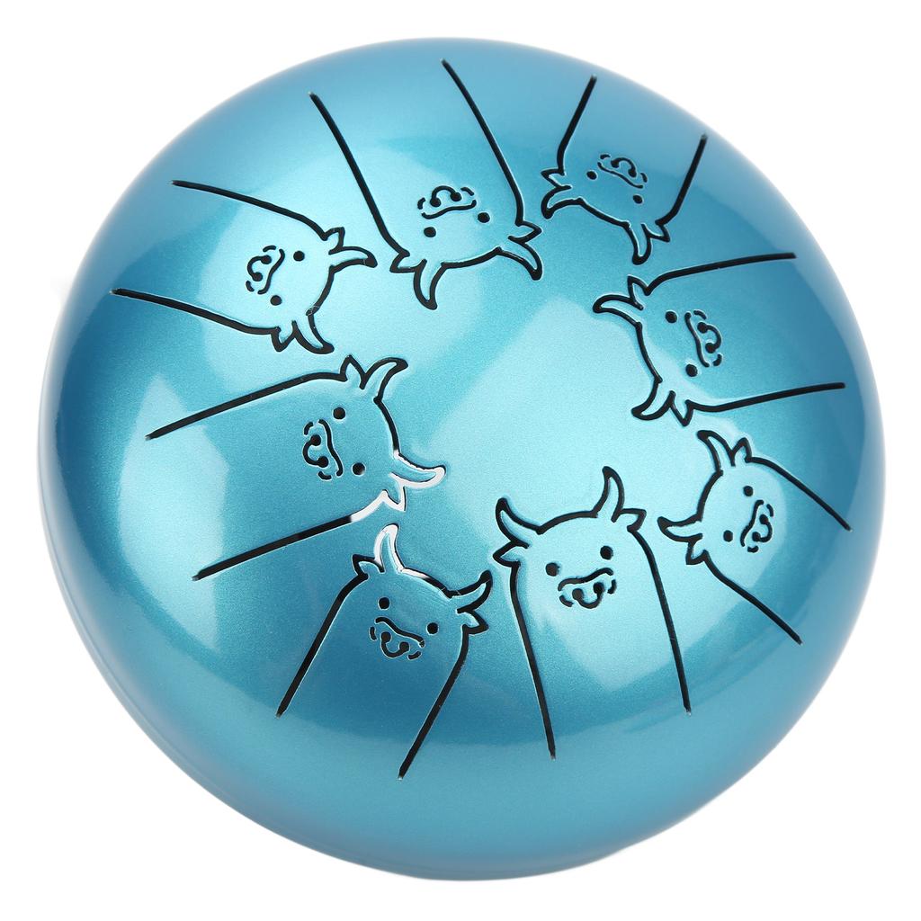 Tongue Drum 5.5in 8 Notes Chakra Tank Alloy Animal Pattern Percussion Instrument