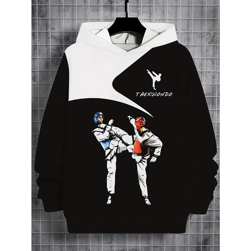 3D Printed Casual Pullover for Boys, Long Sleeve Sweater In Spring and Autumn, Outdoor Hoodie