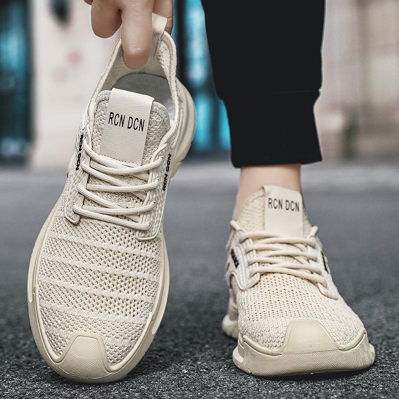 Flying Woven Sports Men's Shoes 2024 Summer New Thin Low-top Lace-up Outdoor Travel Mountaineering Breathable Casual Shoes
