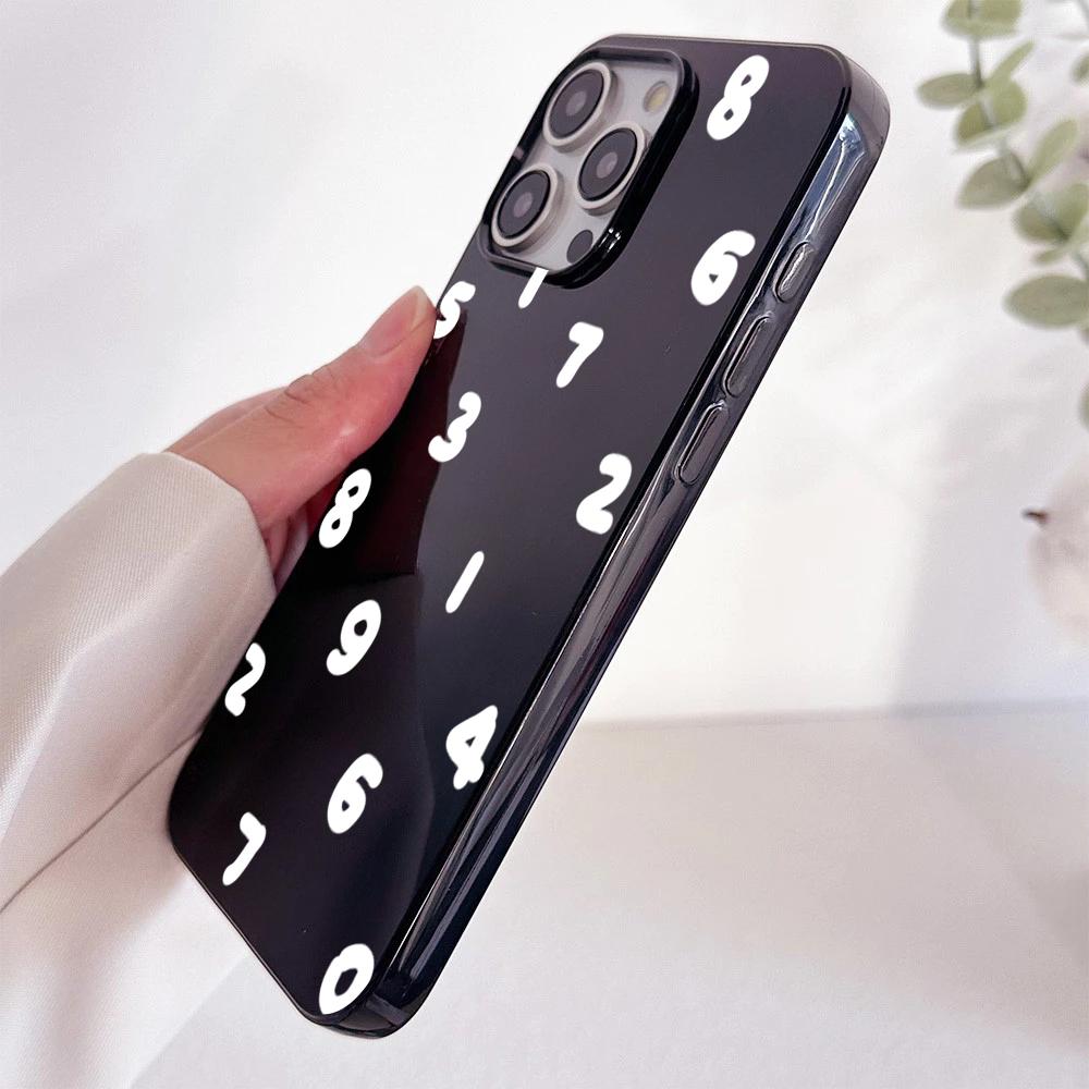 Ins Simple Numbers Case for iPhone 11 Cases IPhone 15 12 13 14 16 Pro Max X XR XS Max 14 15 7 8 Plus iPhone16e Soft Cover Funda