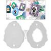 Epoxi Triangel Oval Fyrkantig Foto Hartsform för DIY Bildhantverk Dekorationer (Transparent)