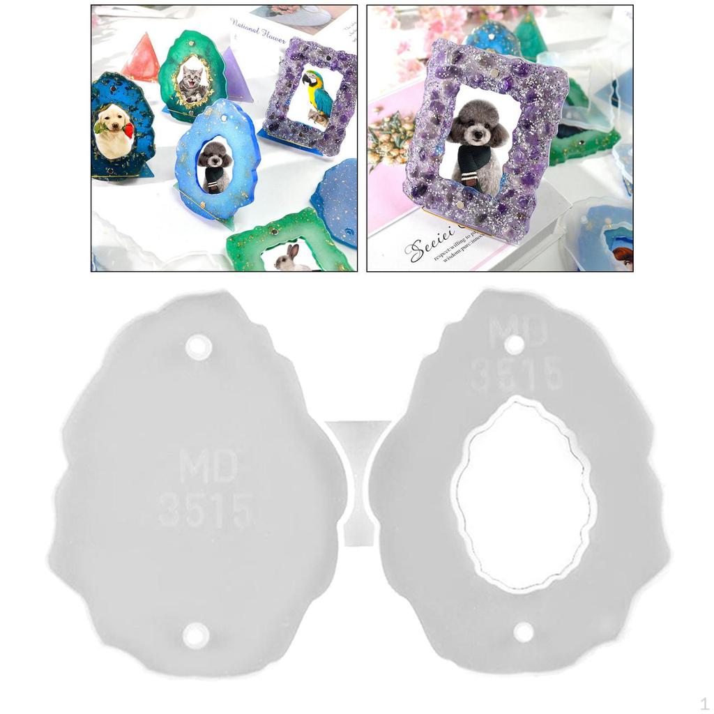 Epoxy Triangle Oval Square Photo Resin Casting for DIY Picture Crafts Decorations (Transparent)