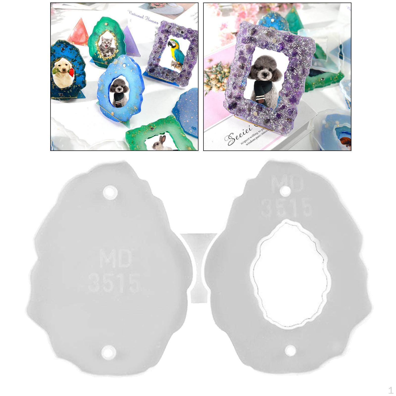 

Epoxy Triangle Oval Square Photo Resin Casting for DIY Picture Crafts Decorations (Transparent) 19.2x12x0.7CM