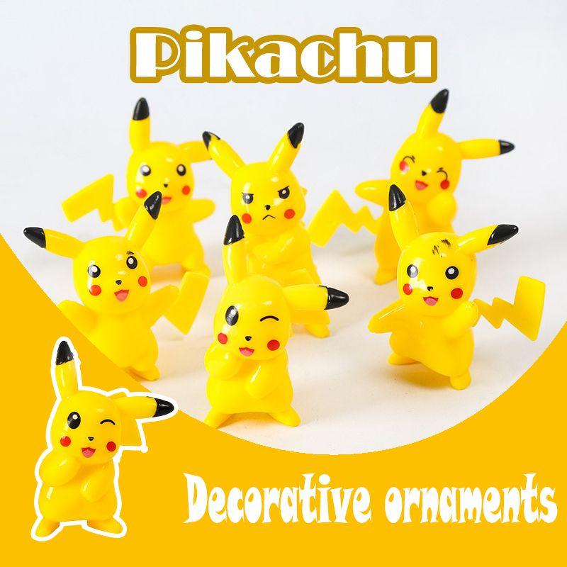 Adorable Pikachu Cartoon Anime Figure Model Doll Set Perfect For Cake Decoration And Gifts
