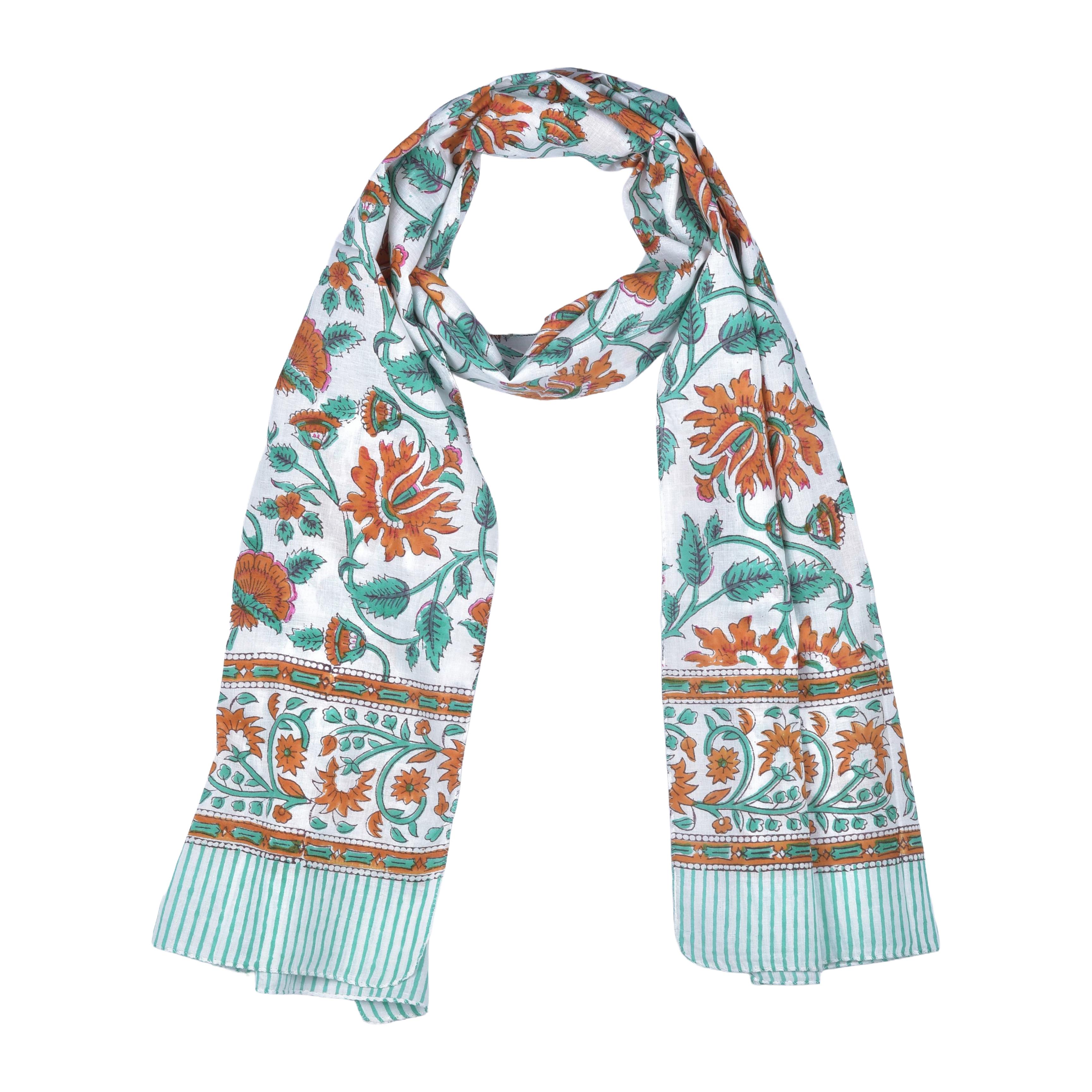 

Хлопковые головные платки | Легкий дорожный шарф для женщин | Хлопковый платок ручной блочной набивки | Дышащий тканевый шарф | Летний стиль для женщин 72 x 20 дюймов