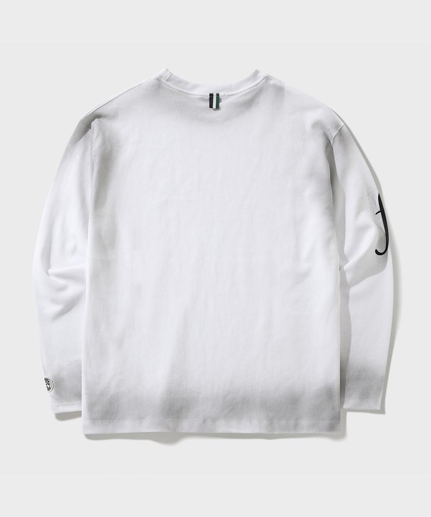 Pep Studio Stain Washed Efro Logo Long Sleeve T-Shirt (White)