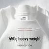 450g Heavyweight Short Sleeve Men's Summer Pure Cotton Tee with Small Collar