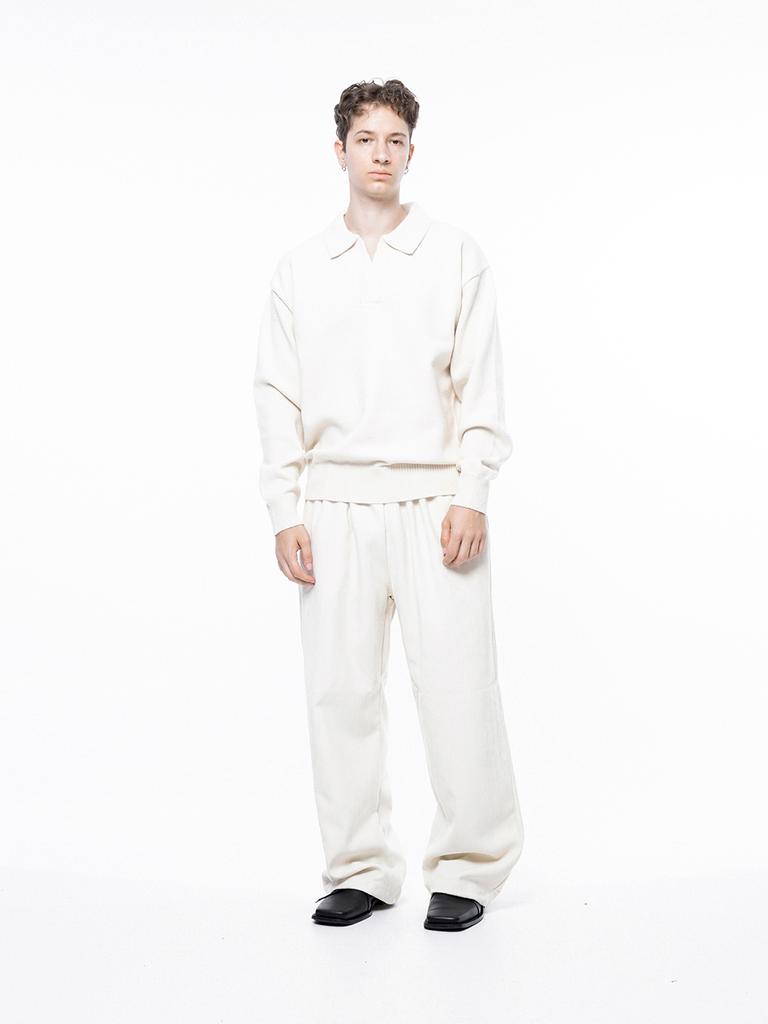 Chaenseseunoi Jacquard String Rug Pants - Ivory /M243Pt02Iv