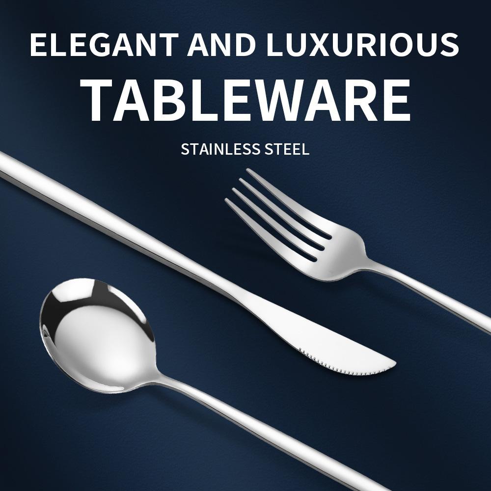 24pcs Stainless Steel Gold Cutlery Set Forks Knives Tea Spoons Dinnerware Tableware Dinner Supplies Kitchen Hotel Party Gift