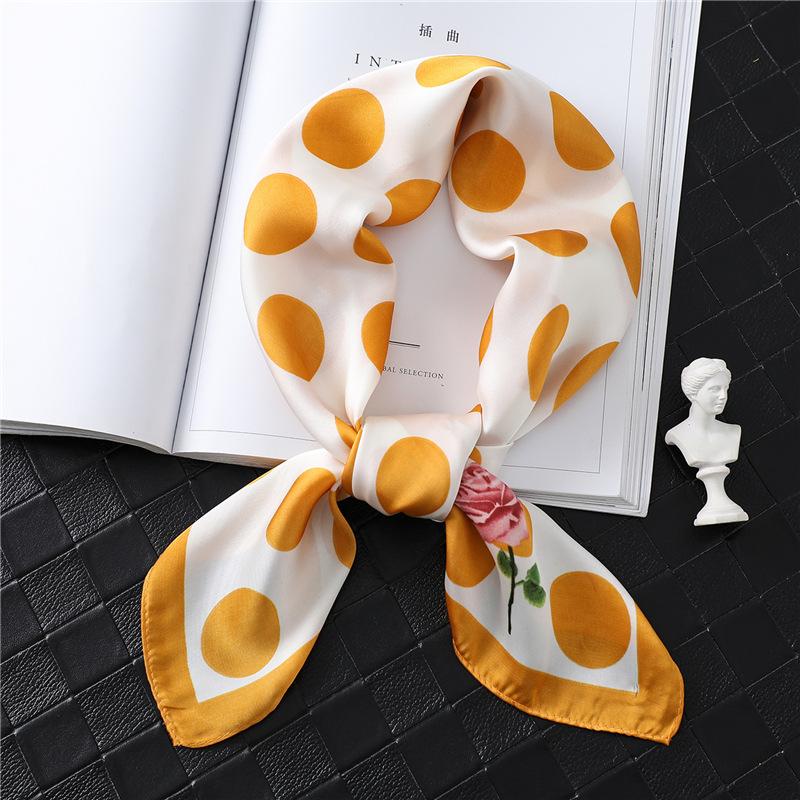 Spring and Summer New Satin Small Square Scarf Printed Scarf Scarf Women's Fashion Silk Scarf