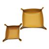 1PC 20cm/7.87inch PU Leather Box Desktop Storage Tray Jewelry Cosmetic Key Stuff Storage Basket Folding Table Organizer Case