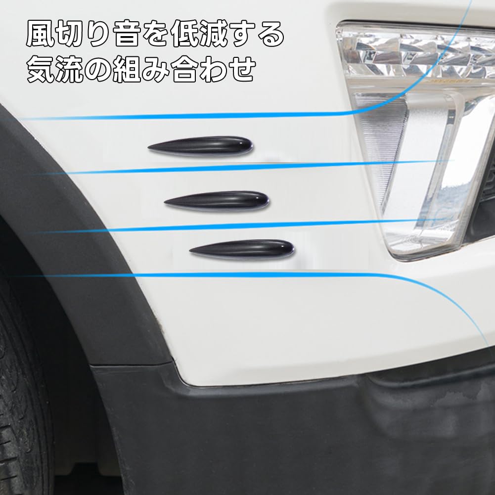 Makuki Vortex Generator, Set of 12 Cars, General Purpose, Aerodynamic, Scratch Prevention, Wind Noise