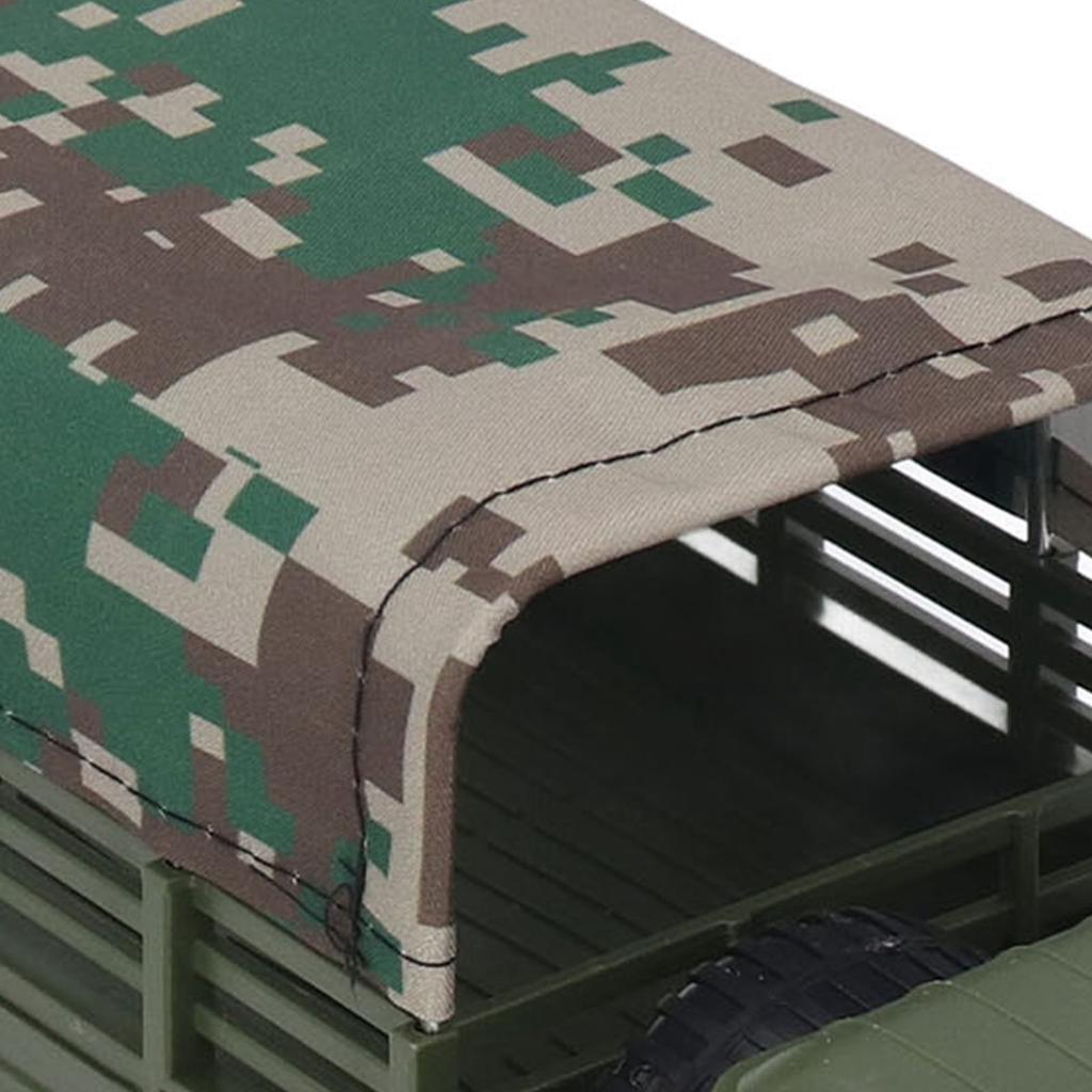 RC Military Truck 4 Channel Detachable Tent Remote Control Vehicle Military Truck with Light for Over 6 Years Old Kids