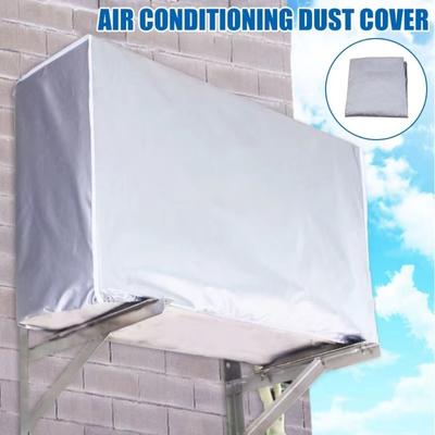 Dustproof Silver Air Conditioner Cover Multisize Air Conditioner Protective Cleaning Tools Outdoor